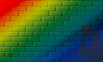 Pcologist-rainbow-wall-and-a-good-morning-Charlie-silhouette, good-morning-Charlie, good morning, Charlie silhoutte, Rainbow wall HD wallpaper