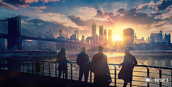 Payday 3 Game Characters Overlooking City Sunset -, video game, Payday 3 HD wallpaper