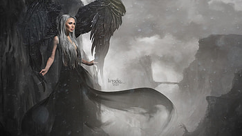 Dark Agnel, artist, artwork, digital-art, angel, deviantart, dark HD wallpaper