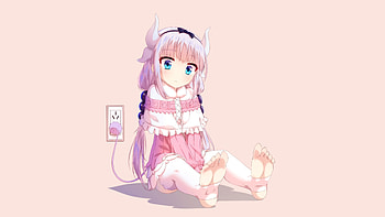 Kanna Kamui, Kobayashi-san Chi no Maid Dragon, cute, anime, charging, minimal HD wallpaper