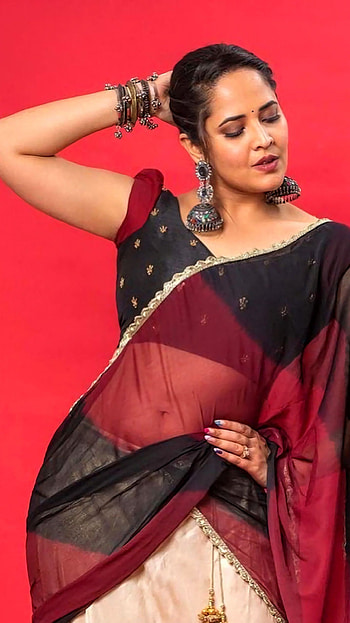 Anusuya Bharadwaj, telugu actress, anchor, saree beauty HD phone wallpaper