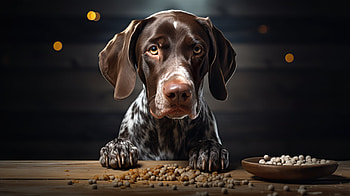 German Shorthaired Pointer Eating, puppy, Animal, german shorthaired pointer HD wallpaper