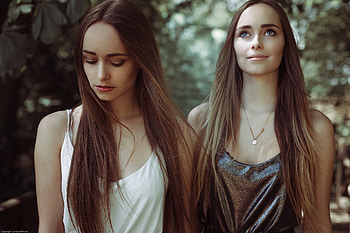 Long Hairs Girls Two Women Outdoors, girls, hairs, model, outdoors HD wallpaper