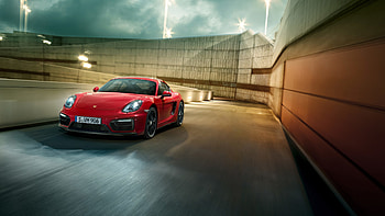Porsche Cayman GTS Red, porsche, porsche-cayman, cars, racing HD wallpaper