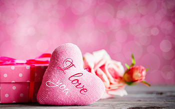 Happy Valentine's Day!, valentine, rose, pink, flower, card, heart HD wallpaper