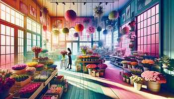 Enchanting Flower Shop, flower shop, floral arrangement, vibrant colors, interior design, flower HD wallpaper