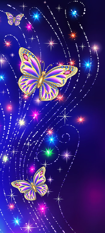 Luxury Butterfly, art, Beautiful, premium, blue, Pastel, Metal, colorful HD phone wallpaper