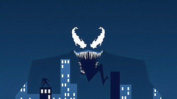 Venom, buildings, cityscape, minimal, digital art HD wallpaper
