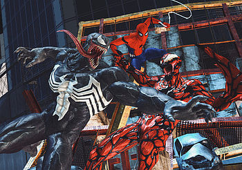 Carnage Venom Spiderman Artwork , spiderman, venom, carnage, artwork, superheroes, artist, digital-art, deviantart HD wallpaper
