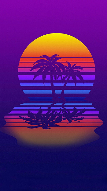 Palm Tree, Retrowave palm trees, Aesthetic HD phone wallpaper