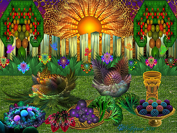 **Happy Apo Picnic**, plants, glow, colors, wonderful, spring, butterflies, animals, bright, fractals art, trees, happy, blossom, picnic, florals, fruits, grass, summer, pretty, collages, light, vegestables, sharp, apophysis, lovely, holidays, colorful, cute, digital art, beauty, basket, shine, amazing, sun, incredible, fabulous, tray, release, cool, flowers, blooms HD wallpaper