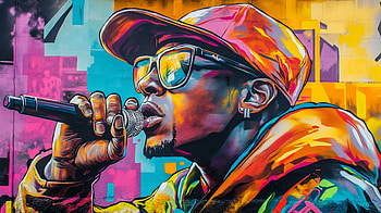 Vibrant Rapper Graffiti -, graffiti, rapper, micro HD wallpaper