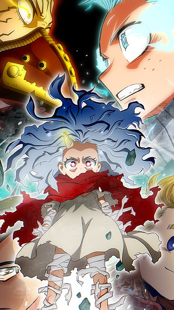 MHA : Deku, Overhaul (Kai Chisaki), Eri (Mirai Sasaki) & Mirio, Izuku Midoriya, Anime, My Hero Academia HD phone wallpaper