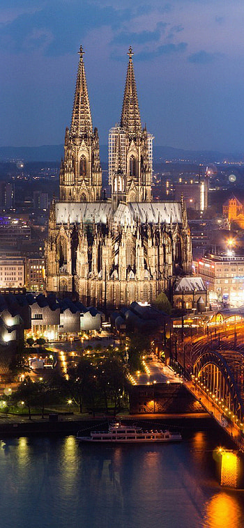 Cologne cathedral and Hohenzollern bridge, Beautiful cityscape, Spanish influences, -perfect scene HD phone wallpaper