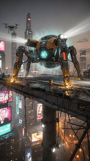 Skybridge Sentinel — Spider Mech HD phone wallpaper