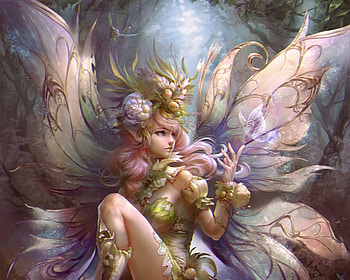 Butterfly Wings, long hair, dress, beauty, nice, lady, wing, magical, fantasy girl, maiden, female, wings, sweet, magic, girl, beautiful, fantasy, pretty, lovely HD wallpaper