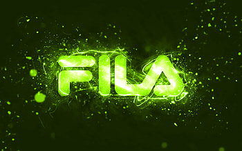 Fila lime logo, , lime neon lights, creative, lime abstract background, Fila logo, brands, Fila HD wallpaper