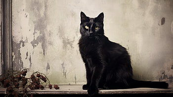 Majestic Black Cat, Black Cat, Animal, cat HD wallpaper