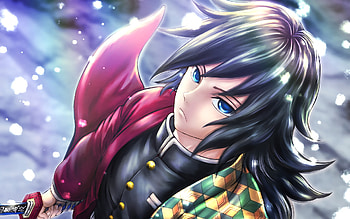 Tomioka Giyuu, winter, Demon Hunter, sword, Kimetsu no Yaiba, Demon Slayer, Giyu Tomioka, manga, Giyu Tomioka Kimetsu no Yaiba HD wallpaper