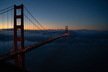 Golden Gate Covered In Fog , golden-gate-bridge, bridge, san-francisco, world HD wallpaper