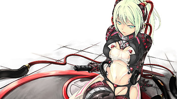 Sweet Beauty, white, black sword, black, sword, battle suit, suit, beauty, dark, red, metal, black suit HD wallpaper