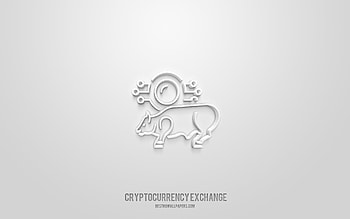 Cryptocurrency exchange 3d icon, white background, 3d symbols, Cryptocurrency exchange, finance icons, 3d icons, Cryptocurrency exchange sign, finance 3d icons HD wallpaper