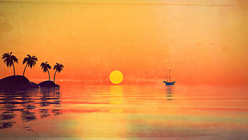 Summer Time, sunset, artist, artwork, digital-art, deviantart HD wallpaper