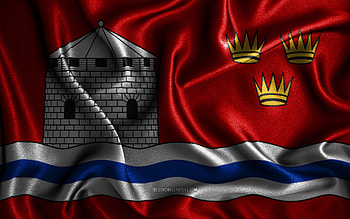 Kingston flag, , silk wavy flags, canadian cities, Day of Kingston, Flag of Kingston, fabric flags, 3D art, Kingston, cities of Canada, Kingston 3D flag HD wallpaper