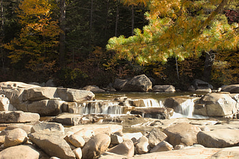 White mountain national forest, New Hampshire, river, leaves, trees, autumn, colors, rocks, stones, usa HD wallpaper