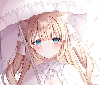 Quad Anime Girl — Pastel Cat-Eared Beauty, Anime, girl, anime girl HD wallpaper