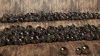 3D, Glass, Balls, Shelf HD wallpaper