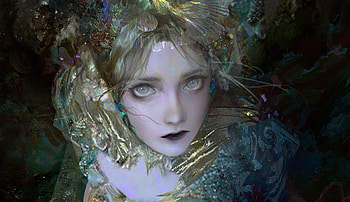 Mermaid, alayne, frumusete, art, gorgeous, eyes, dark, superb, view from the top, fantasy, face, luminos, siren HD wallpaper