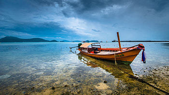 Boat landscape, Thailand sea, , Mobile backgrounds HD wallpaper