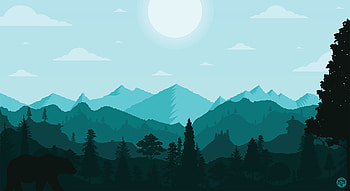 Landscape, Art, Mountains, Vector, Wildlife HD wallpaper