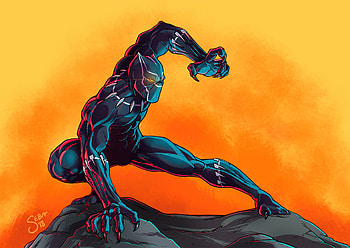 Black Panther Digital Paint Art , black-panther, superheroes, artist, artwork, digital-art, artstation HD wallpaper