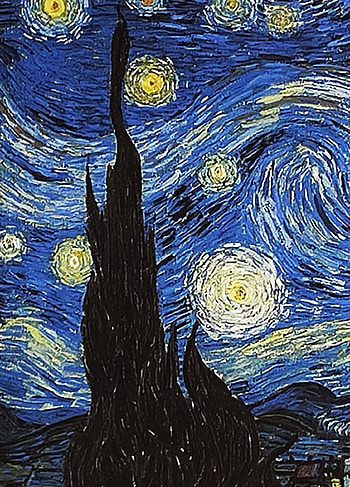 The Starry Night, atmospheric , Zoey Peltier, artistic interpretation HD phone wallpaper