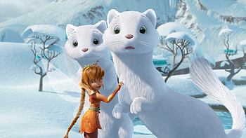 Secret of the wings (2012), blue, winter, animal, white, disney, ermine, orange, fairy, fawn, snow, movie HD wallpaper