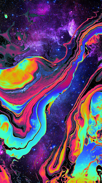 Galaxy oil, magenta, universe HD phone wallpaper