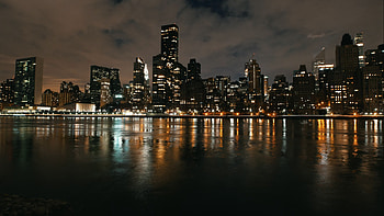 Night Skyline, Travels, Timelapse, Manhattan Skyscrapers HD wallpaper