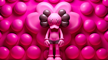 Pink Kaws, artistic, kaws HD wallpaper