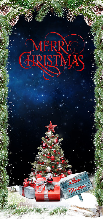 Merry Christmas, jul, star, note 10, tree, stjeerner, sne, stars, gaver, samsung, blue, white, snow, dark, gifts HD phone wallpaper