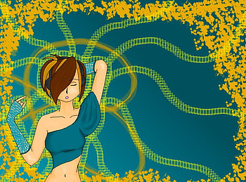 Techno Wave, blue, dance, fun, groove, techno, listen, background, music, anime, abstract, yellow, manga, wave HD wallpaper