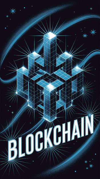 Futuristic Blockchain with Glowing 3D Blocks, technology, digital, futuristic HD phone wallpaper