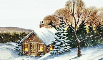 Snow Cottage F1, winter, architecture, art, landscape, beautiful, four seasons, artwork, scenery, wide screen, painting, snow, cottage HD wallpaper