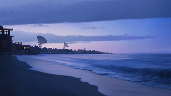 Satellites On The Sea Shore, artist, artwork, digital-art HD wallpaper