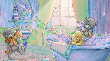 Tatty Teddy, bears, cute, cartoons HD wallpaper
