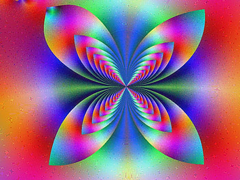 Rainbow Butterfly, blue, orange, purple, pink, butterfly, abstract, rainbow, green, fractal HD wallpaper