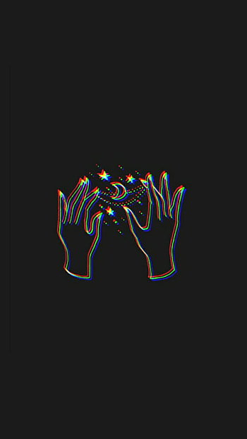 Star Glitch hands, aesthetic, cosmic, Capricorn, starry, virgo, black, space HD phone wallpaper