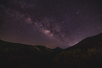 Nature, Mountains, Night, Starry Sky, Milky Way HD wallpaper