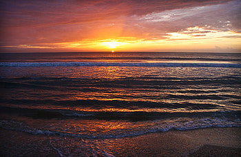 Nature, Sunset, Sea, Waves, Horizon HD wallpaper